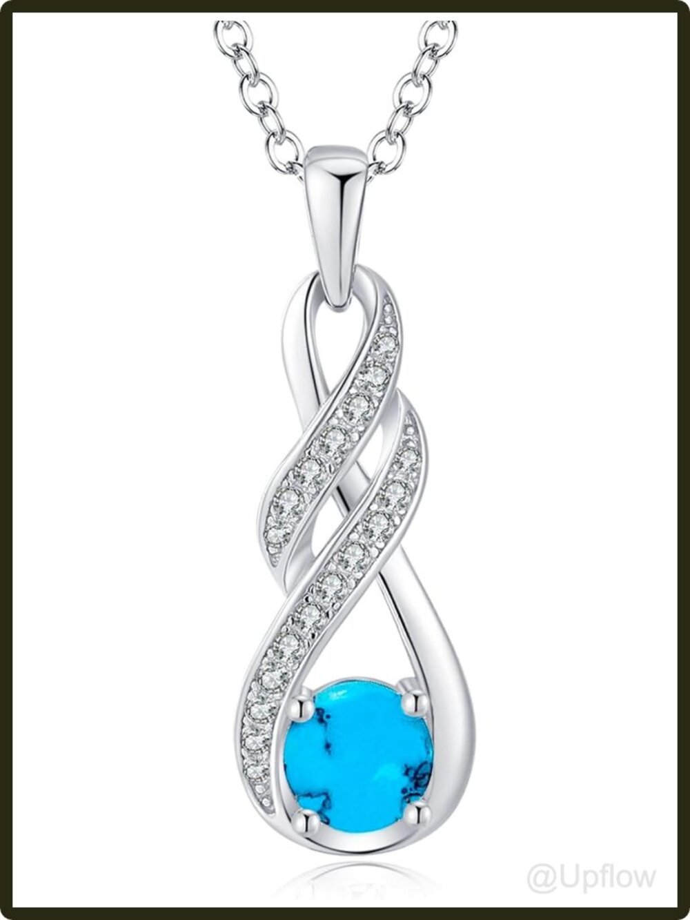 Women's Sterling Silver Infinity Birthstone Pendant Necklace Adjustable Cable
